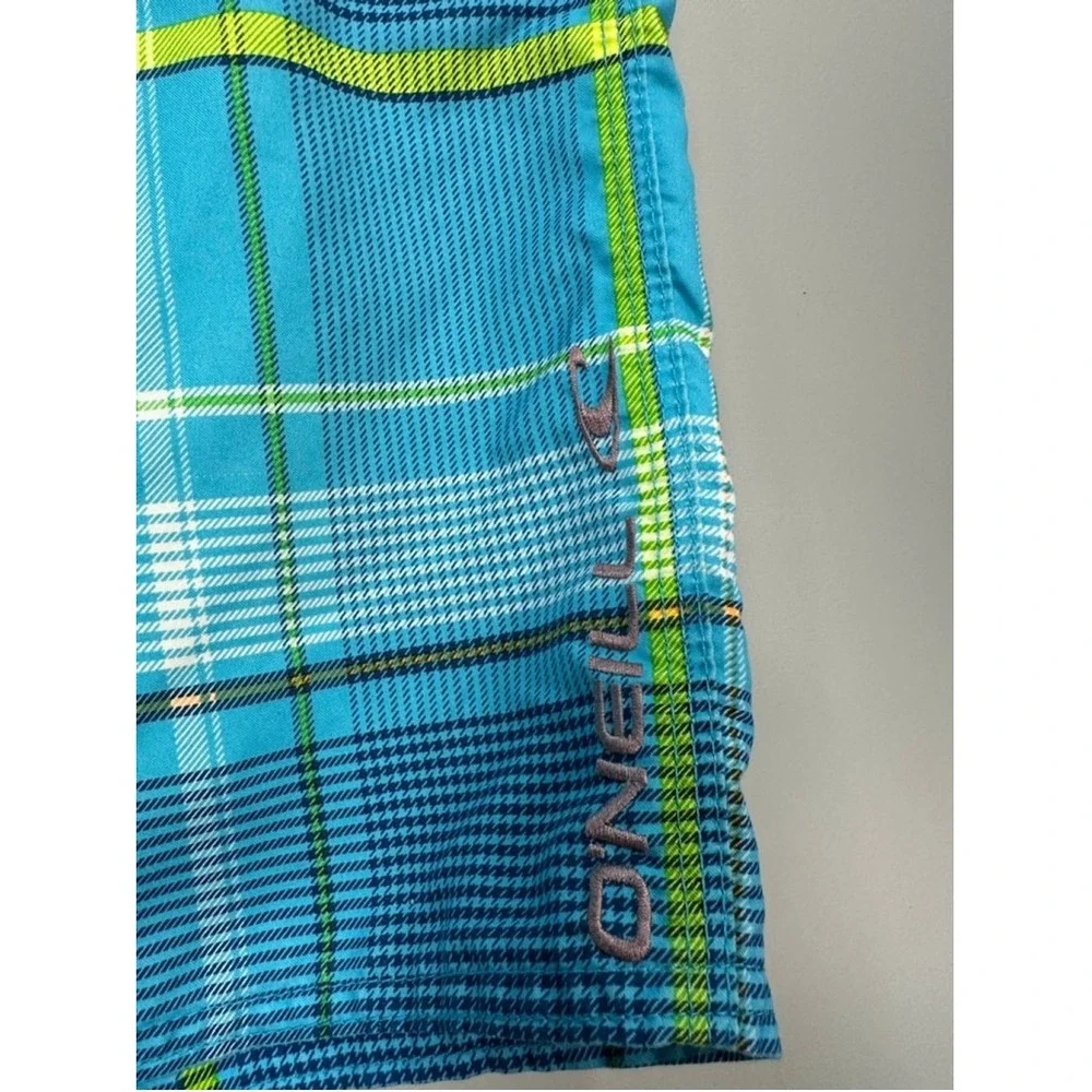 Men's O'Neill Blue Plaid Board Shorts Size‎ 38